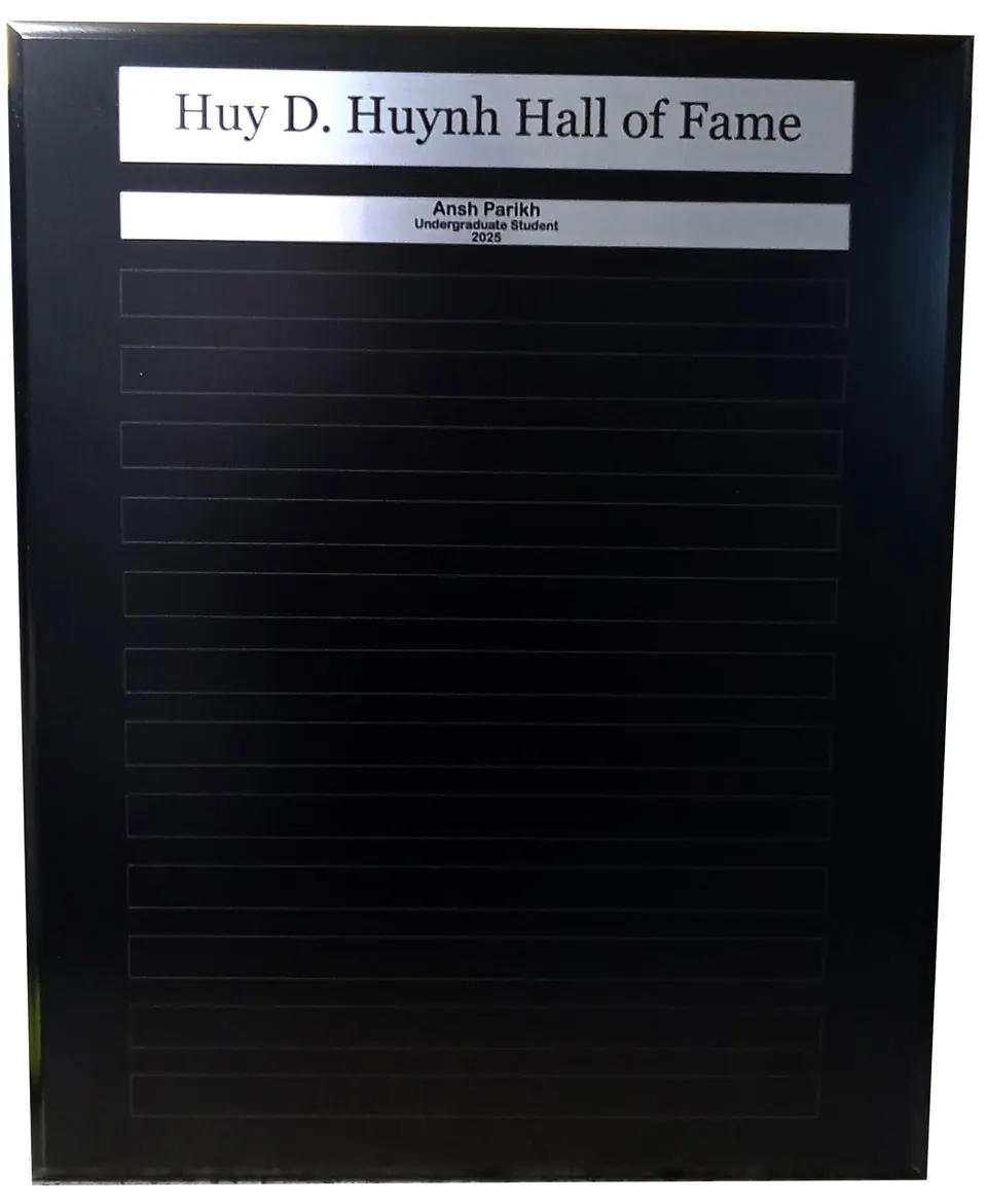 Black hall of fame perpetual plaque with name plates